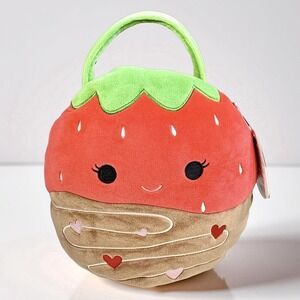Squishmallows Scarlet the Strawberry Valentine's Day Treat Pail Plush Love 12"